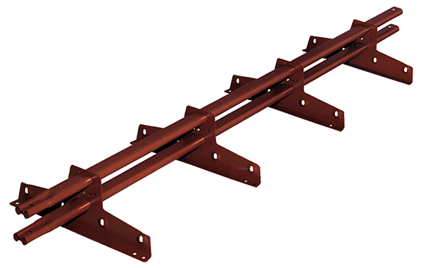 овальная труба 40х20 мм, толщина 1 мм  - 4 опоры универсальных опоры , толщиной 1.5 мм  - не оцинкованный металл  - порошковая окраска  - универсальная система прокладок из пластиката - это лучше, чем ЭПДМ-резина  - комплект крепежа  - стандартные цвета RAL 8017, 3005, 6005, RR 32 